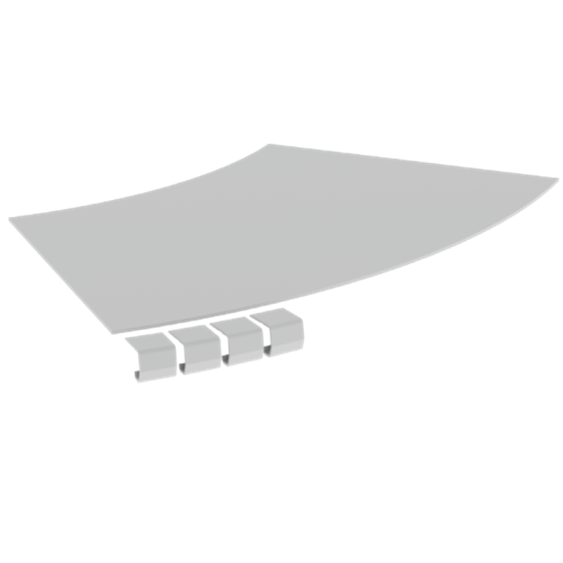 Unex Flat corner cover 45Â° 400 R600 in U23X