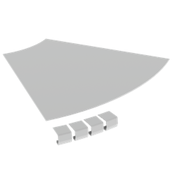 Unex Flat corner cover 45Â° 500 R300 in U23X