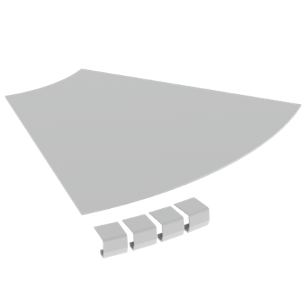 Unex Flat corner cover 45Â° 500 R300 in U23X