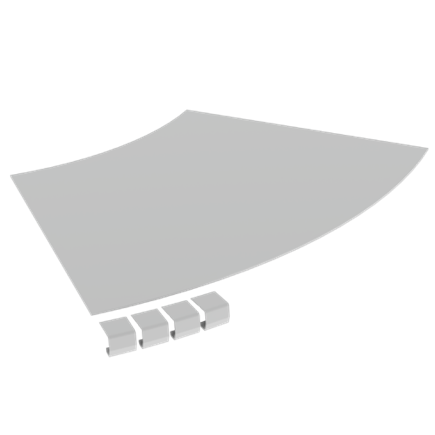 Unex Flat corner cover 45Â° 500 R600 in U23X