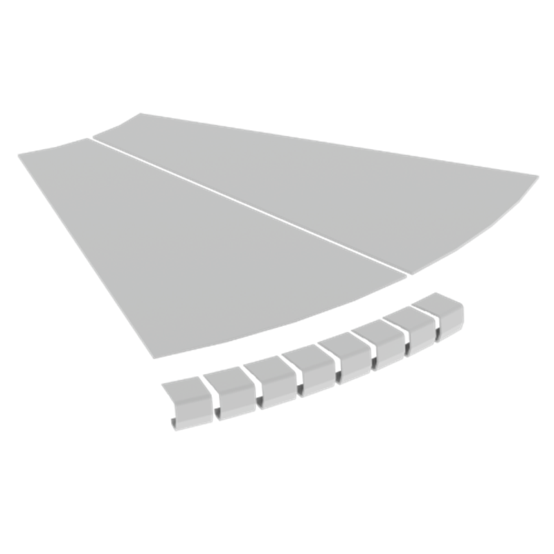 Unex Flat corner cover 45Â° 600 R300 in U23X