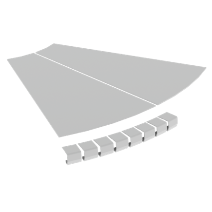 Unex Flat corner cover 45Â° 600 R300 in U23X