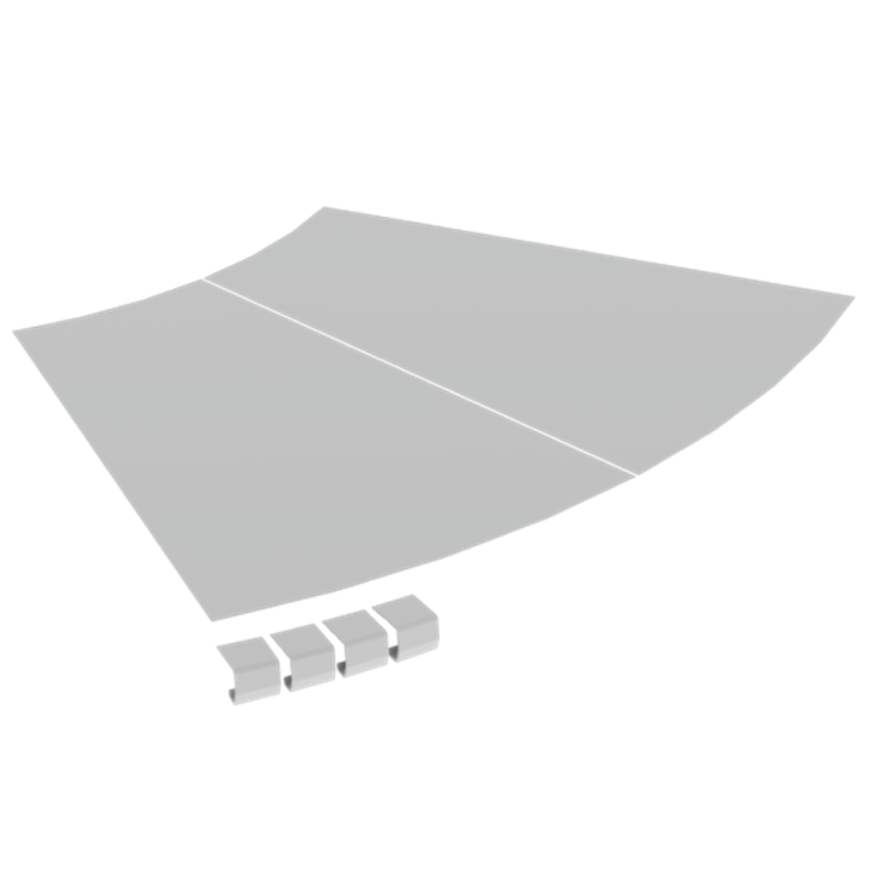 Unex Flat corner cover 45Â° 600 R600 in U23X