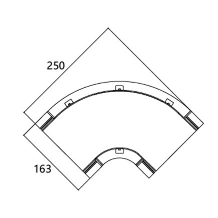FIBRE TRAY ELBOW 90deg 120w