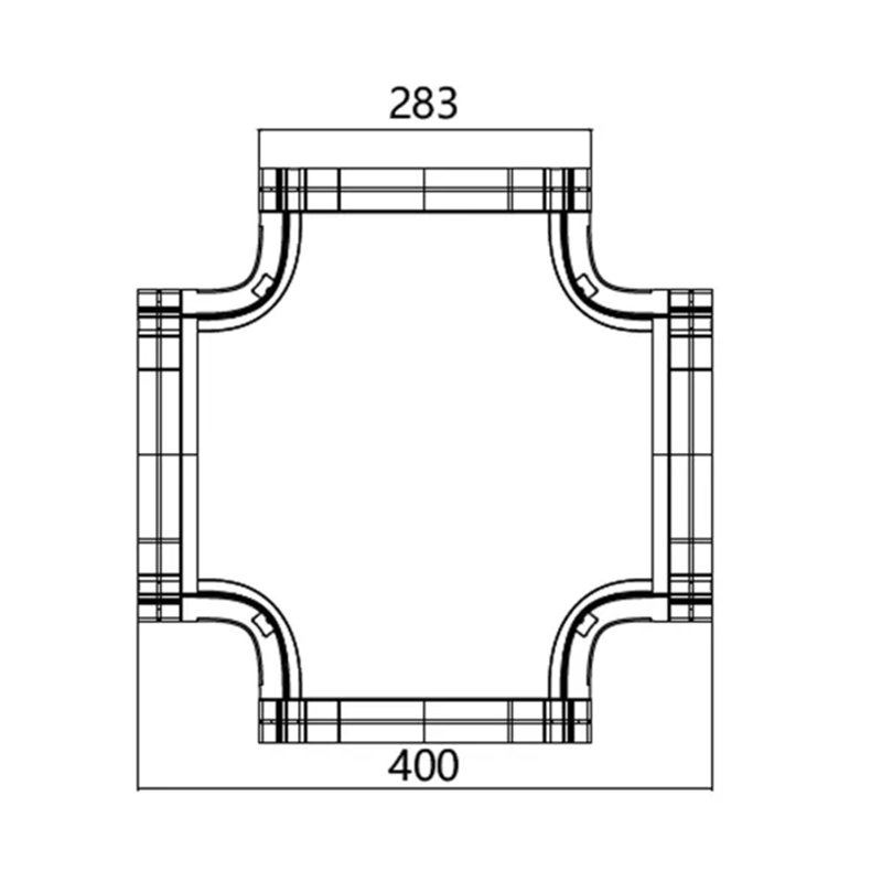 FIBRE CABLE TRAY HORIZONTAL CROSS 240w