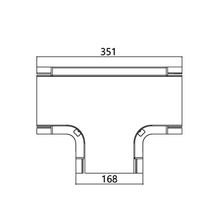 FIBRE CABLE TRAY HORIZONTAL TEE COVER 90° 120w