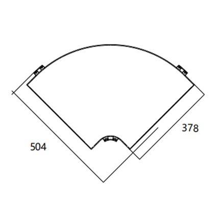 FIBRE CABLE TRAY HORIZONTAL BEND COVER 90° 240w
