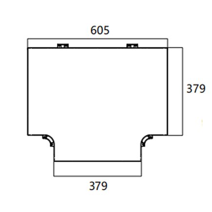 FIBRE CABLE TRAY HORIZONTAL CROSS COVER 90° 360w