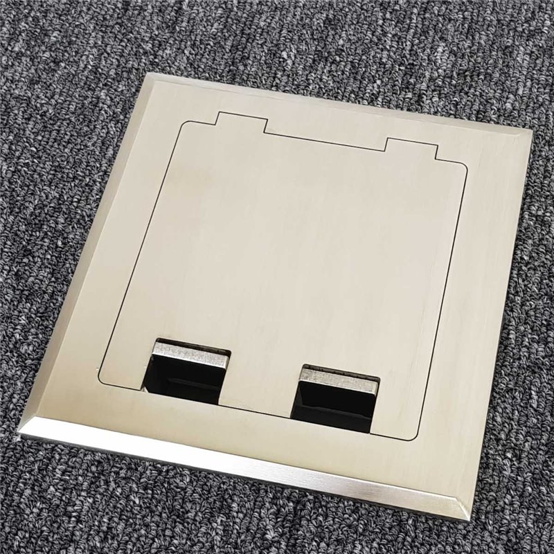 Floor Outlet Box 2 Power Stainless Steel Flush 145 Series