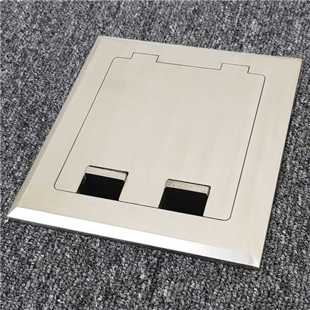 Floor Outlet Box 2 Power Stainless Steel Flush 145 Series