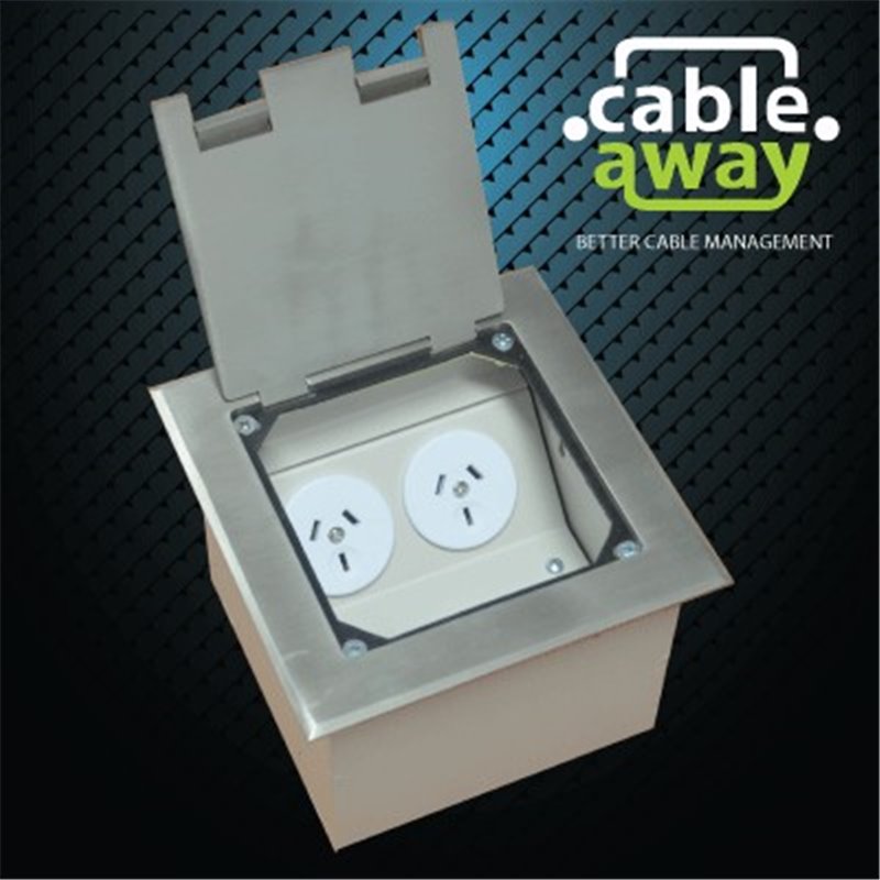 Floor Outlet Box 2 Power Stainless Steel Flush 145 Series