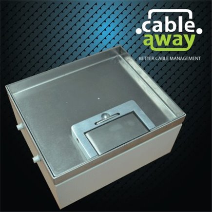 2 Power 4 Data Stainless Steel 19mm Recessed Lid  Floor Outlet Box