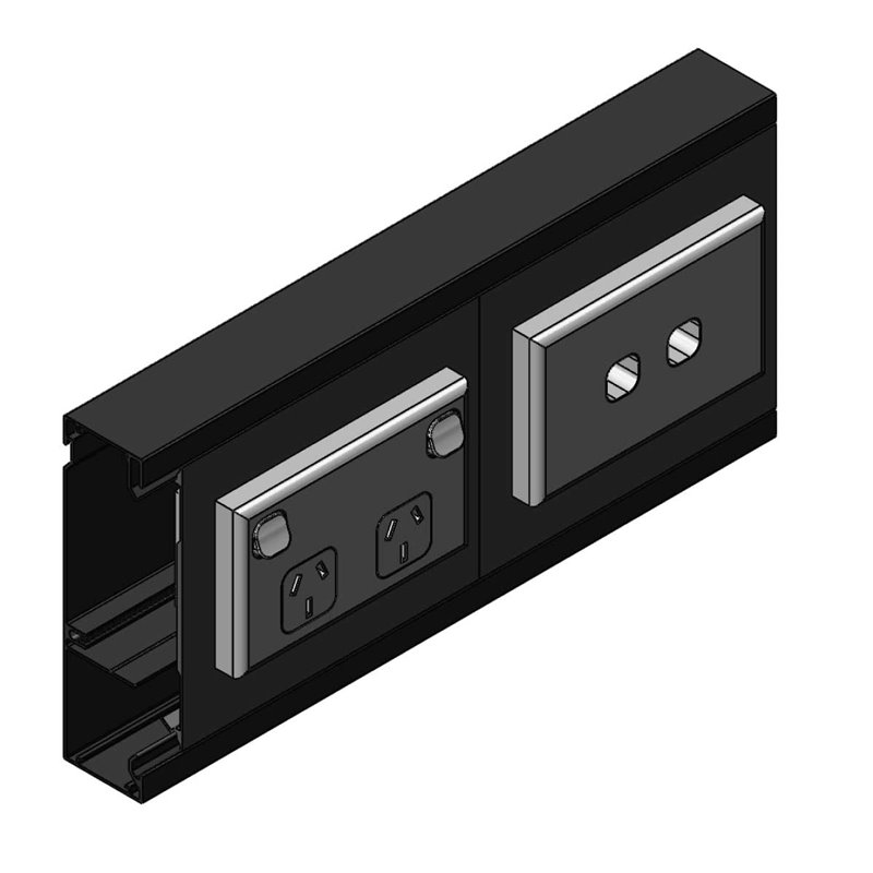 40 X 150mm CLIP ON LID SECTION (Satin Black) 