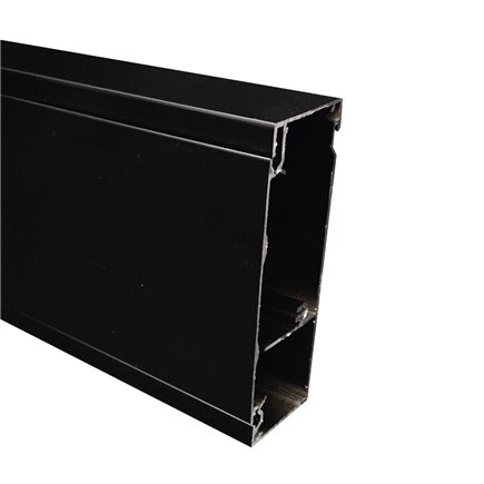 50 X 150mm X 2.4m 2 CHANNEL SKIRTING DUCT (SATIN BLACK) 