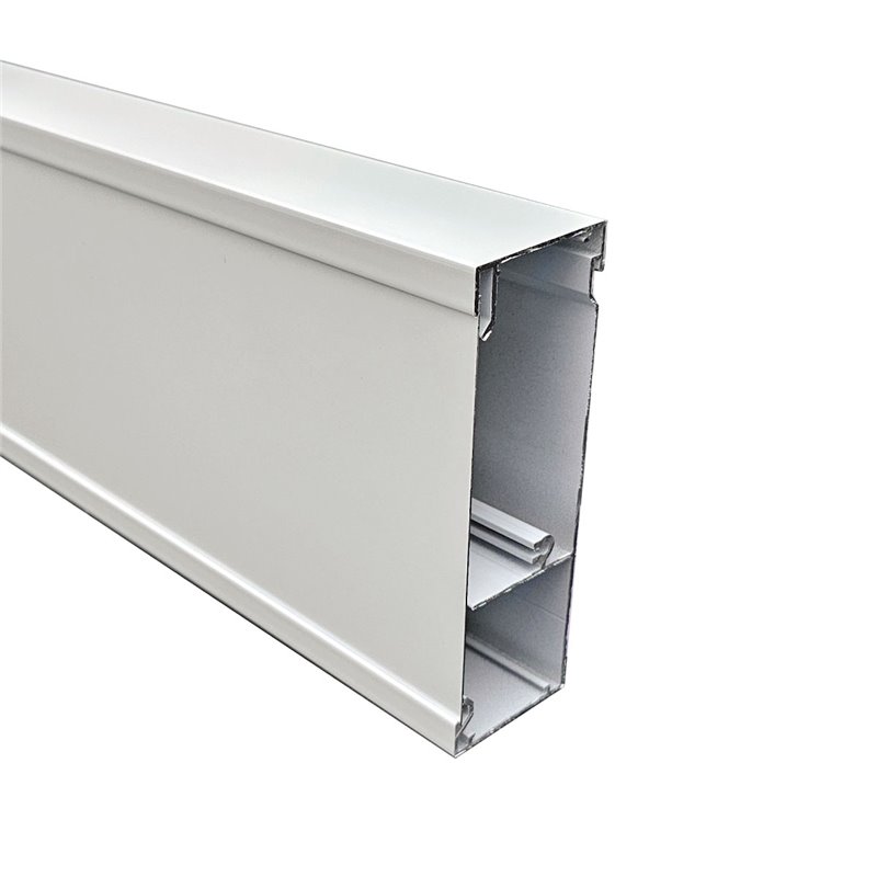50 X 150mm X 2.4m 2 CHANNEL SKIRTING DUCT (Pearl White) 