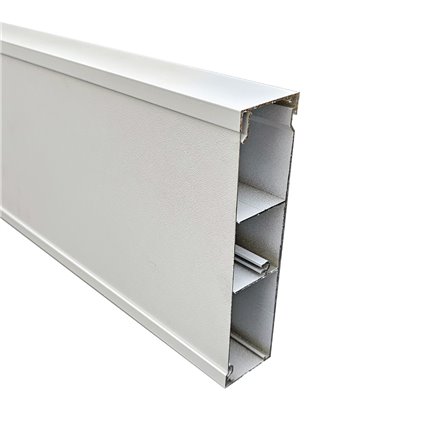 50 X 200mm X 2.4m 3 CHANNEL SKIRTING DUCT (Pearl White) 