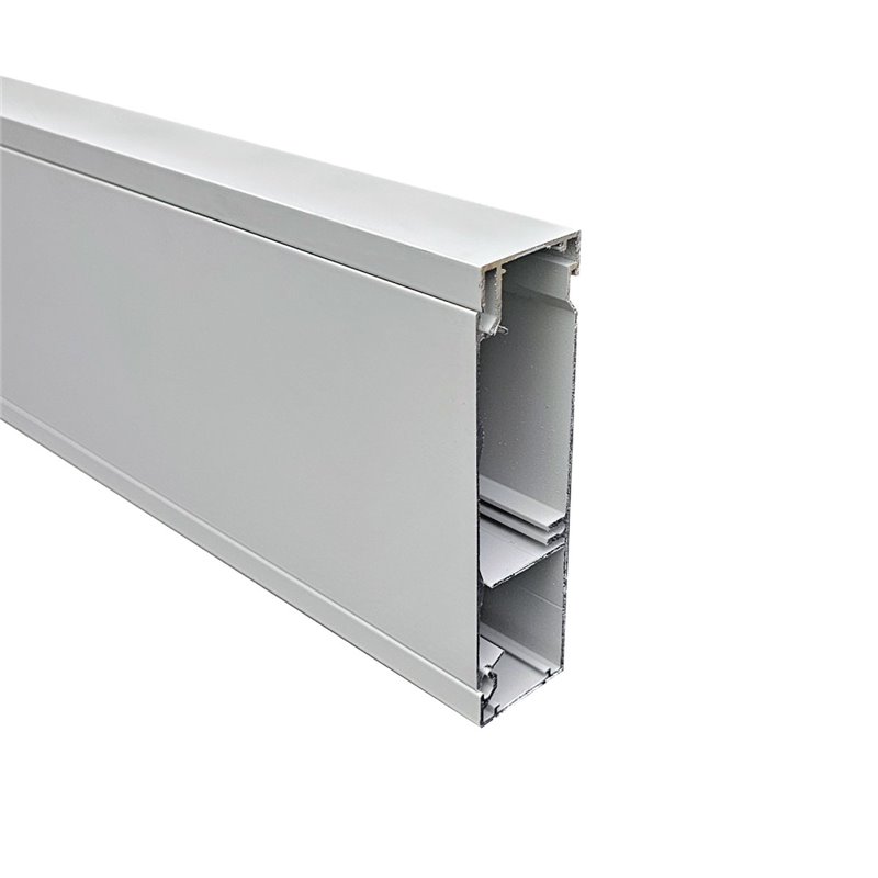 40 X 150mm X 2.4m 2 CHANNEL SKIRTING DUCT (Oyster Grey) 