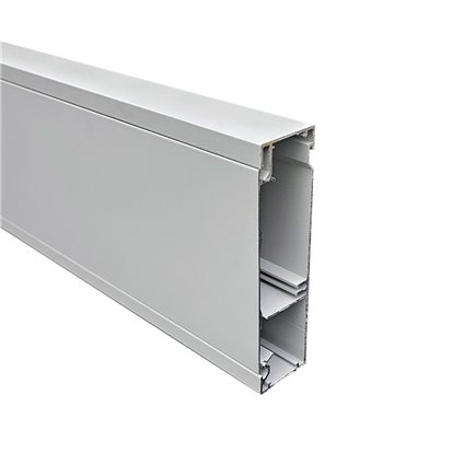 40 X 150mm X 2.4m 2 CHANNEL SKIRTING DUCT (Oyster Grey) 