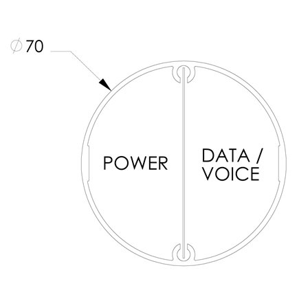 SERVICE POLE 70DIA x 3m 2 DIV ANODISED