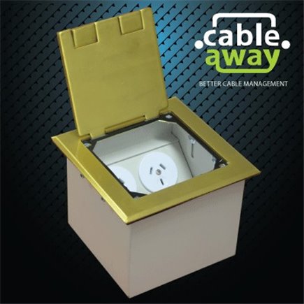 Floor Outlet Box 2 Power 3 Data Brass Flush 145 Series