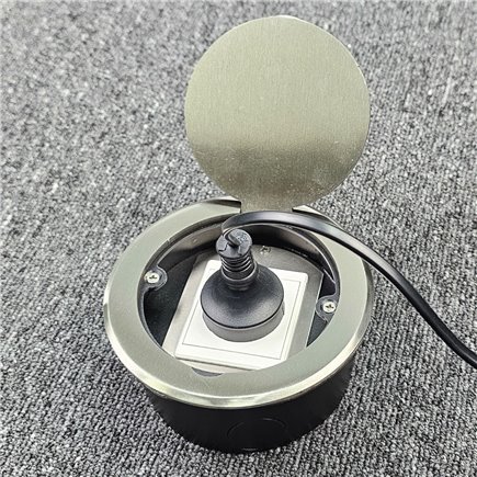 Round Floor Outlet Box 1 45 Series GPO Stainless Steel  Flush 