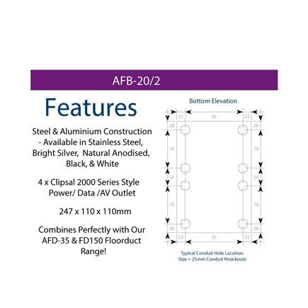 AFB20/2 Above Ground Floor Box Stainless Steel (Back To Back Blank)