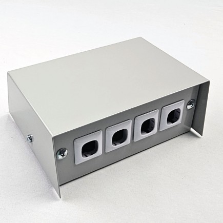Pedestal Floor Box with 3 Power, 3 Data Provisions, Oyster Grey