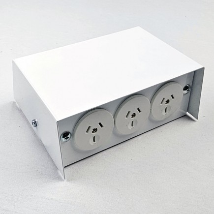 Pedestal Floor Box with 2 Standard Outlet Provisions, Pearl White.