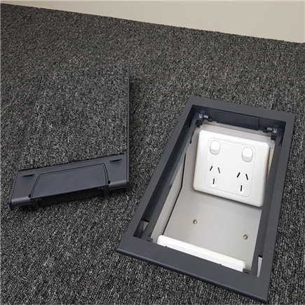 2 Power Standard Outlet Plastic Lid Floor Outlet Box