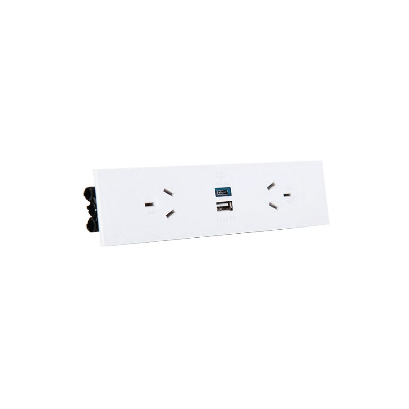 Quick Fit Auto Switched  Outlet with USB (White)