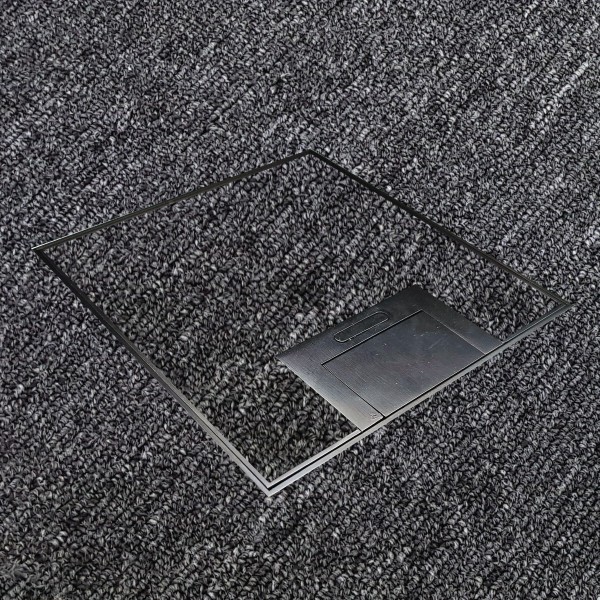 Floor Outlet Box 19mm Recess Lid Stainless Steel Black