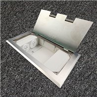 Floor Outlet Box 2 x 10amp Auto Swiched Outlets 3 x Data Provisions 245 Series (Shallow)