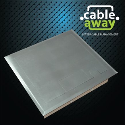 4 Power 4 Data Shallow Stainless Steel Flush Floor Outlet Box