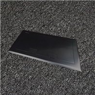 Floor Outlet Box 4 x 10amp Auto Swiched Outlets - Stainless Steel Black Flush Lid  245 Series (Shallow)
