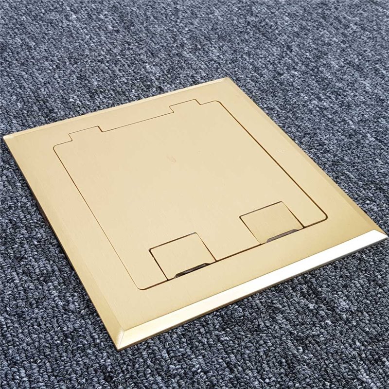 Floor Outlet Box 1 Standard GPO (2 X USB Charge) Brass Flush 145 Series