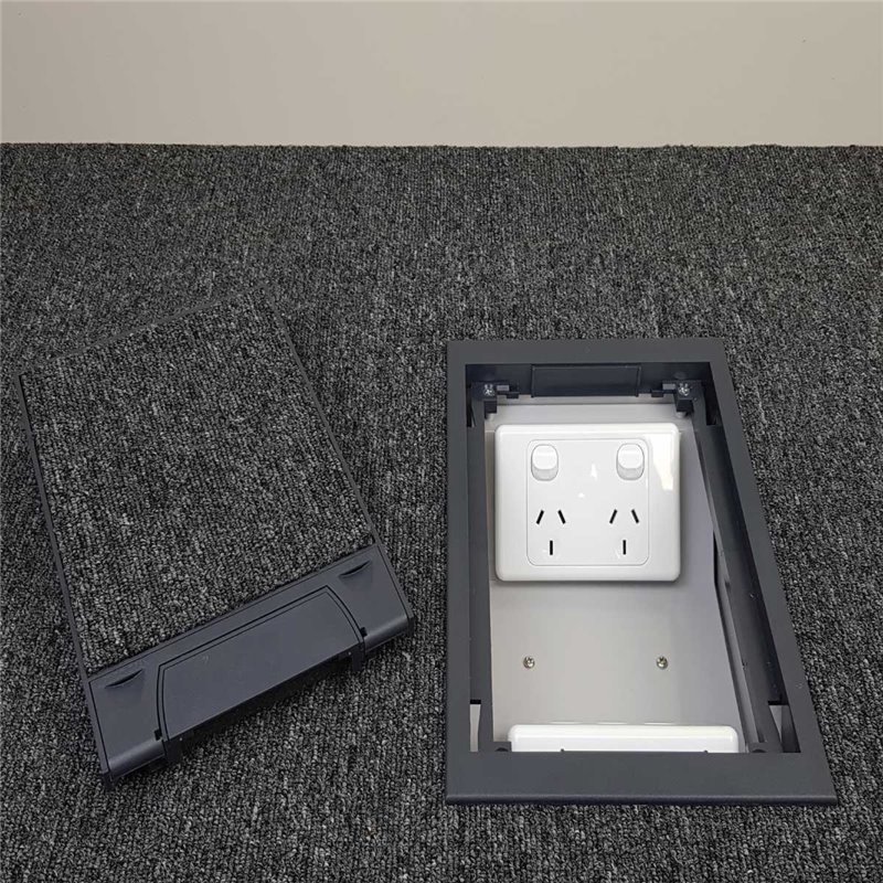 2 Power Standard Outlet Plastic Lid Floor Outlet Box