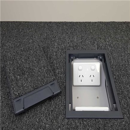 2 Power Standard Outlet Plastic Lid Floor Outlet Box