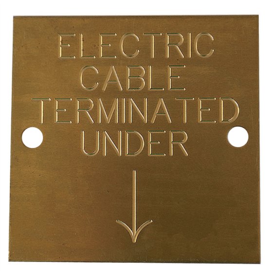 BRASS CABLE MARKERS - ELECTRIC CABLE TERMINATED UNDER