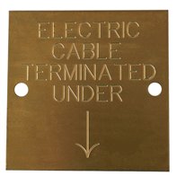 BRASS CABLE MARKERS - ELECTRIC CABLE TERMINATED UNDER
