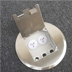 Floor Outlet Box 2 Power Stainless Steel Round Flush 145 Series