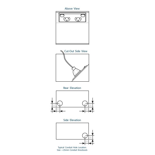 Floor Outlet Box 2 Power 3 Data Antique Brass Flush 145 Series