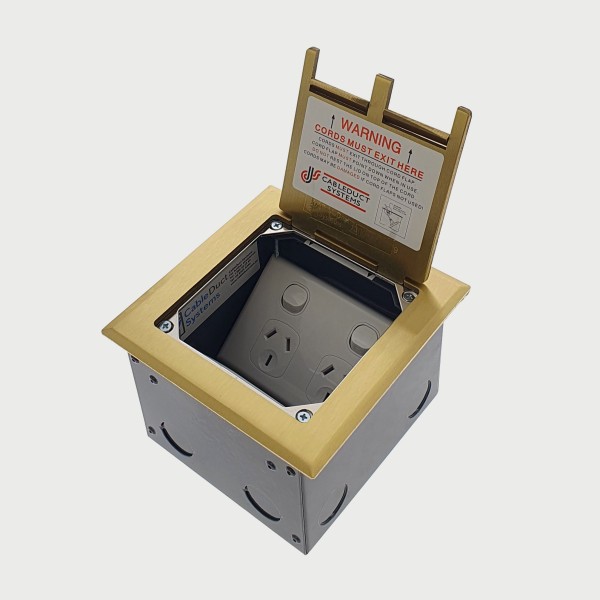 Floor Outlet Box 1 Standard GPO USB Charge - Antique Brass