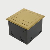 Floor Box with Antique Brass Flush Lid, complete with 1 Standard Double GPO