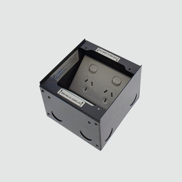 Floor Outlet Box 1 Standard GPO USB (1 X USB A & 1 X USB C) Antique Brass Flush Square Edge Lid