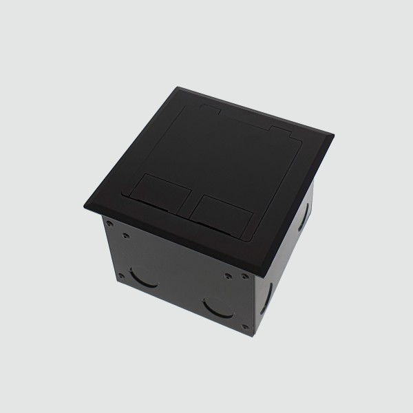 Floor Outlet Box 1 Standard DGPO Antique Brass Flush Square Edge Lid