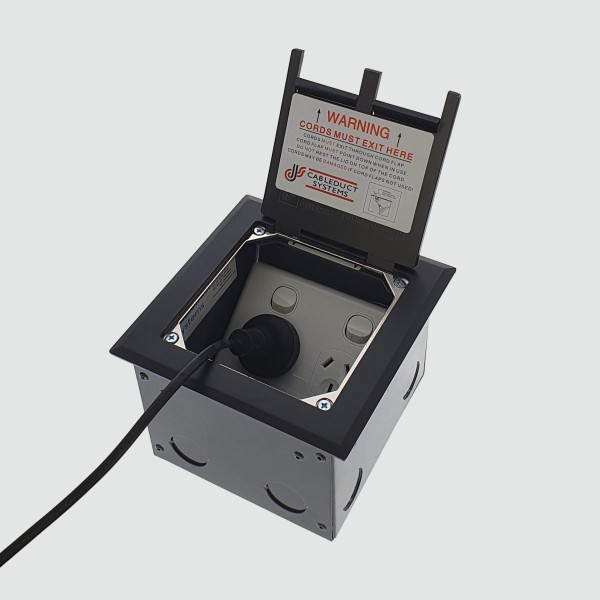 Floor Outlet Box 2 Power 3 Data Antique Copper Flush Square Edge Lid