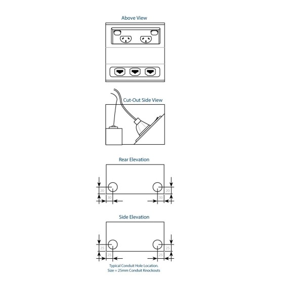 Unex Perforated Insulating Cable Tray 60x75 U23X Grey