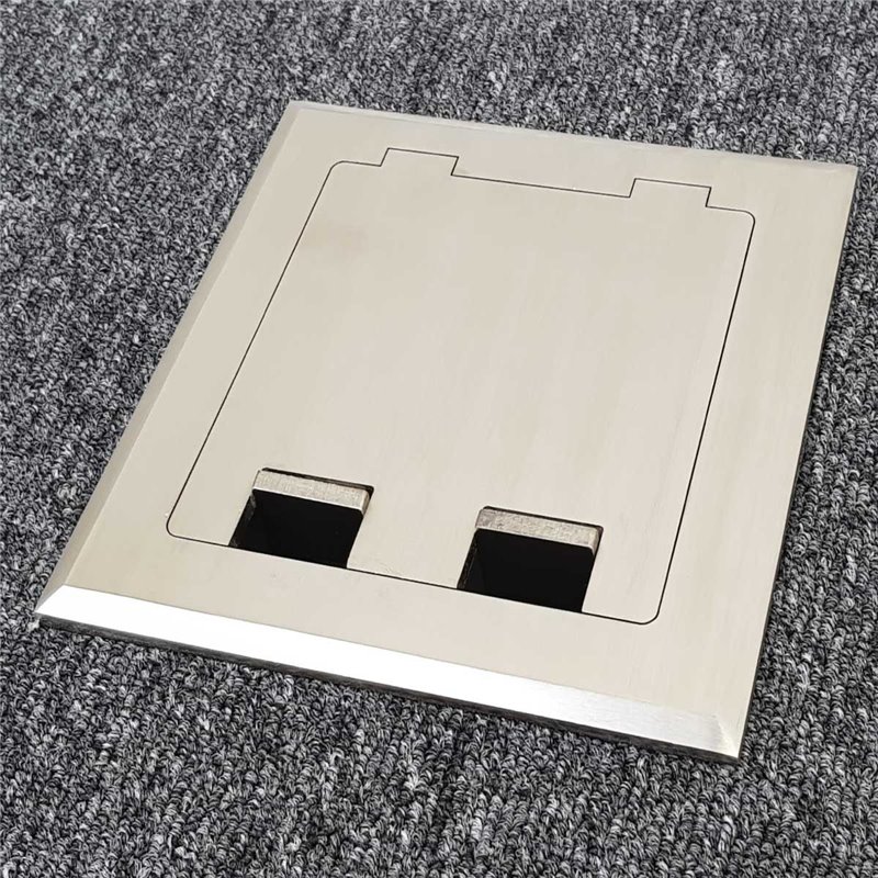 Floor Outlet Box 1 Standard GPO ( 2 x USB charge) Stainless Steel Flush lid 145 Series
