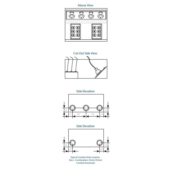 Unex Perforated Insulating Cable Tray 100x200 U23X Grey