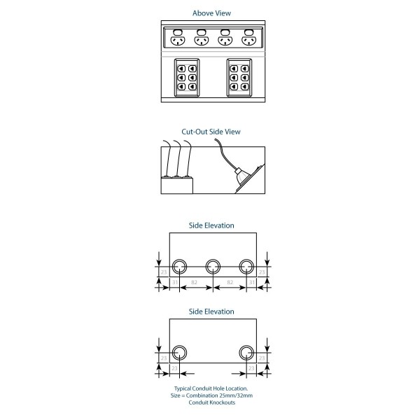 Unex Perforated Insulating Cable Tray 100x200 U23X Grey
